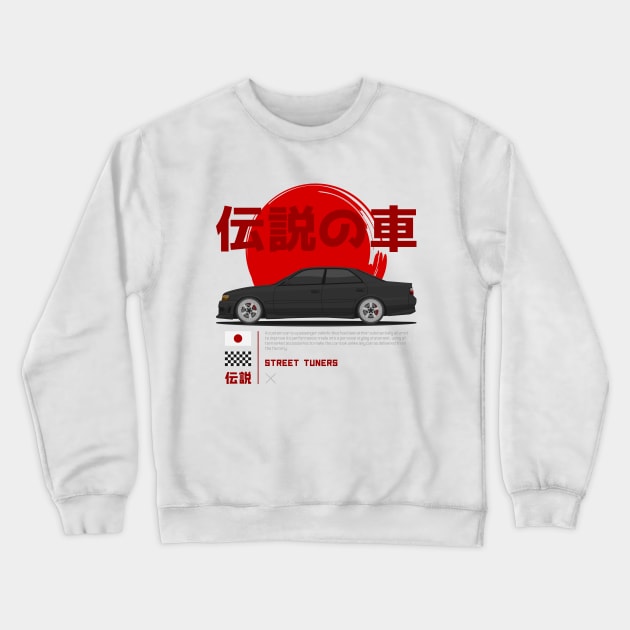 Tuner Black Chaser JDM Crewneck Sweatshirt by GoldenTuners